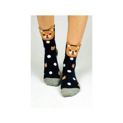 Skarpetki z pieskiem w kropki USZKA 3D. Niebieskie skarpetki damskie marki Candysox.pl, w kropki. Za 30,00 zł.