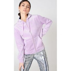 Bluzy damskie: Samsoe & Samsoe Bluza z kapturem na suwak Kaci – Purple