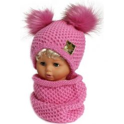 Czapka dziecięca z kominkiem CZ+K 173G różowa r. 48-50. Czerwone czapeczki niemowlęce Proman. Za 62,96 zł.