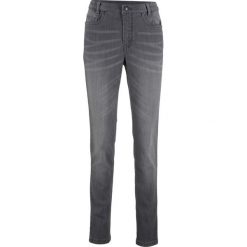 Dżinsy SKINNY z wygodnym paskiem bonprix szary denim. Szare boyfriendy damskie bonprix, z denimu. Za 99,99 zł.