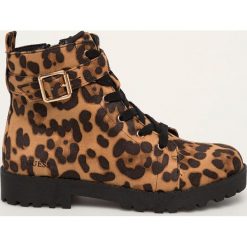 Guess Jeans - Botki dziecięce. Pomarańczowe botki dziewczęce z okrągłym noskiem. W wyprzedaży za 289,90 zł.