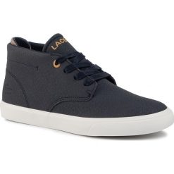 Sneakersy LACOSTE - Esparre Chukka 319 1 Cuj 7-38CUJ0005J18 Nvy/Off Wht. Niebieskie trampki chłopięce Lacoste, bez wzorów, ze skóry ekologicznej, bez zapięcia. W wyprzedaży za 239,00 zł.