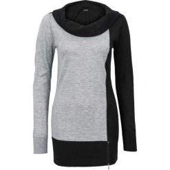 Swetry klasyczne damskie: Sweter bonprix szaro-czarny
