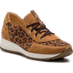Sneakersy ROBERTO - 907 Rudy/Panterka. Pomarańczowe półbuty damskie Roberto, ze skóry. W wyprzedaży za 239,00 zł.