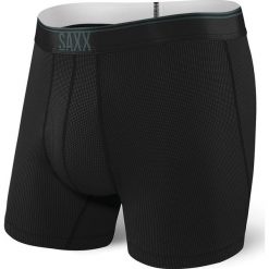 Męskie bokserki SAXX Quest Black. Czarne bokserki męskie Saxx, bez wzorów, z dzianiny. Za 103,99 zł.