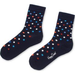 Skarpety Wysokie Unisex HAPPY SOCKS - DOT01-6004 Granatowy Kolorowy. Niebieskie skarpetki damskie Happy Socks, bez wzorów, z elastanu. Za 34,90 zł.