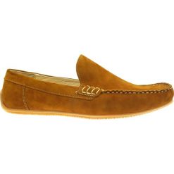 Brązowe mokasyny męskie T10. Pomarańczowe buty wizytowe męskie ze skóry. Za 225,00 zł.