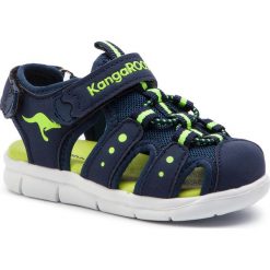 Sandały KANGAROOS - K-Mini 02035 000 4054 Dk Navy/Lime. Niebieskie sandały chłopięce KangaROOS, ze skóry ekologicznej, bez zapięcia. W wyprzedaży za 99,00 zł.