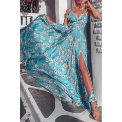 Sukienka ROMANSA. Sukienki damskie Sukienka ROMANSA, s, bez wzorów, bez kołnierzyka, bez rękawów, długie. W wyprzedaży za 129,00 zł.