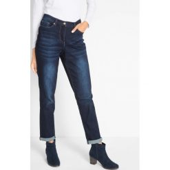 Dżinsy ze stretchem Boyfriend z wygodnym paskiem bonprix czarny "stone". Czarne jeansy damskie bonprix. Za 109,99 zł.