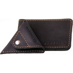 2 w 1 Portfel Slim Wallet + bilonówka BRODRENE Czarny. Czarne portfele męskie marki Brødrene, ze skóry. Za 129,00 zł.