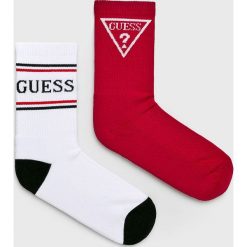 Guess Jeans - Skarpetki (2 pack). Czerwone skarpetki damskie Guess Jeans, z aplikacjami. Za 59,90 zł.