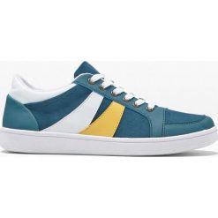 Sneakersy dziecięce bonprix biało-żółty szafranowy - niebieskozielony. Białe buty dziewczęce sportowe bonprix, bez wzorów, na sznurówki. Za 79,99 zł.