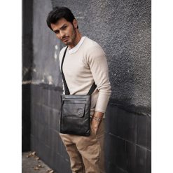 MĘska skÓrzana torba na ramiĘ always wild. Szare torby męskie skórzane w paski, ze skóry, eleganckie. Za 139,90 zł.