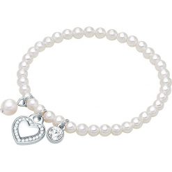 Bransoletka perłowa w kolorze białym z zawieszkami. Szare bransoletki damskie Yamato Pearls, z materiału, z perłą, metalowe. W wyprzedaży za 129,95 zł.