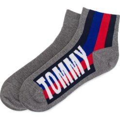 Zestaw 2 par wysokich skarpet unisex TOMMY HILFIGER - 392002001 Middle Grey Melange 758. Szare skarpetki damskie TOMMY HILFIGER, bez wzorów, z elastanu. Za 44,99 zł.