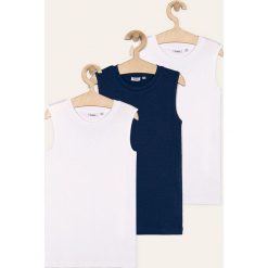 Blukids - T-shirt dziecięcy 128-164 cm (3-pack). Białe t-shirty chłopięce Blukids, bez wzorów, z bawełny, bez rękawów. Za 39,90 zł.