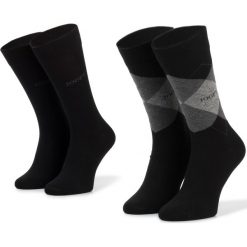 Zestaw 2 par wysokich skarpet męskich JOOP! - Socke Classic Argyle 900.011-2 Black 2000. Szare skarpetki męskie JOOP!, bez wzorów, z elastanu. Za 69,00 zł.