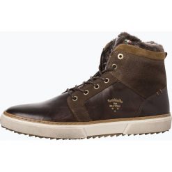 Pantofola d`Oro - Męskie tenisówki ze skóry, beżowy. Brązowe tenisówki męskie marki Pantofola d`Oro, ze skóry, przed kolano. Za 379,95 zł.