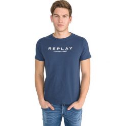 Replay Koszulka Niebieski. Niebieskie podkoszulki męskie Replay, s, z nadrukiem, z bawełny, krótkie. Za 188,95 zł.