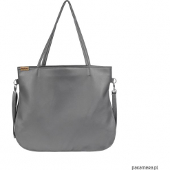 Pacco bag torebka szara na zamek codzienna. Szare torebki klasyczne damskie Pakamera, w paski. Za 170,00 zł.