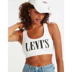 Levi's Biustonosz Biały. Białe biustonosze Levi's®, z nadrukiem, z elastanu. Za 102,95 zł.