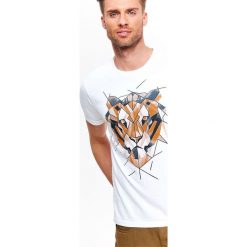 T-shirty męskie z nadrukiem: T-SHIRT MĘSKI Z GEOMETRYCZNYM NADRUKIEM