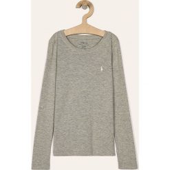 Polo Ralph Lauren - Longsleeve dziecięcy 128-176 cm. Szare bluzki dziewczęce Polo Ralph Lauren, bez wzorów, z bawełny, z okrągłym kołnierzem, z długim rękawem, długie, bez kaptura. W wyprzedaży za 99,90 zł.