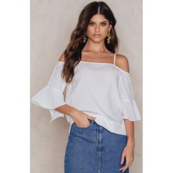 Bluzki asymetryczne: Rut&Circle Bluzka Jolie frill sleeve - White