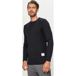 G-Star Raw - Sweter. Niebieskie swetry męskie G-Star RAW, s, bez wzorów, z bawełny, retro, z okrągłym kołnierzem, bez kaptura. Za 469,90 zł.