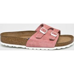 Birkenstock - Klapki Vaduz. Różowe klapki damskie Birkenstock, bez wzorów, ze skóry, bez obcasa, na obcasie. W wyprzedaży za 219,90 zł.