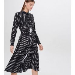 Sukienka midi w grochy - Czarny. Czarne sukienki damskie Mohito, w grochy, midi. Za 199,99 zł.