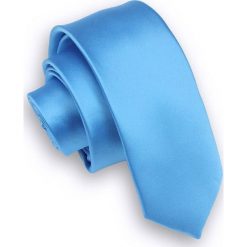 Jasny Niebieski Stylowy Krawat (Śledź) Męski -ALTIES- 5 cm, Wąski, Gładki KRALTStani0282. Niebieskie krawaty męskie Alties, bez wzorów, z tkaniny, eleganckie. Za 25,00 zł.
