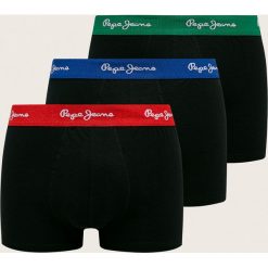 Pepe Jeans - Bokserki Larzon (3-pack). Czarne bokserki męskie Pepe Jeans, z nadrukiem, z elastanu. W wyprzedaży za 129,90 zł.