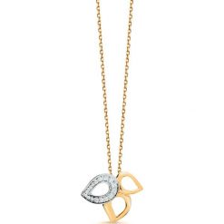 Naszyjnik - złoto 585, Brylant 0,13ct. Żółte naszyjniki damskie z brylantem, złote. Za 3690,00 zł.