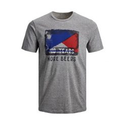 Jack&Jones T-shirt męski Jorinkbleed Tee Ss Crew Neck Slim LightGrey Melange (rozmiar M). Koszulki męskie Jack&Jones, m, bez wzorów, z bawełny, bez kołnierzyka. W wyprzedaży za 38,00 zł.