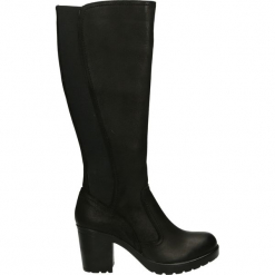 Kozaki - 7630 BLACK. Czarne buty zimowe damskie Venezia, z nubiku. Za 429,00 zł.