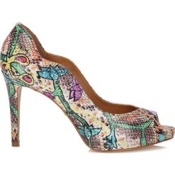 Buty ślubne damskie: Multikolorowe czółenka peep toe