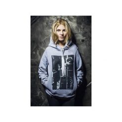BURRITO Cinema Paradiso - bluza z kapturem. Szare bluzy rozpinane damskie Meet the llama, l, melanż, z bawełny, z kapturem. Za 129,00 zł.