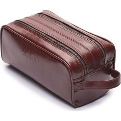 Elegancka skórzana kosmetyczka męska Solier burgundowa - Burgundowy. Czerwone kosmetyczki męskie Solier, bez wzorów, ze skóry, eleganckie. Za 179,99 zł.