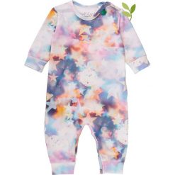 Pajacyk w kolorze jasnoróżowym ze wzorem. Różowe body niemowlęce Fred's World by GREEN COTTON, z nadrukiem, z bawełny, bez rękawów. W wyprzedaży za 49,95 zł.
