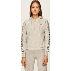 Kappa - Bluza. Białe bluzy damskie Kappa, s, z aplikacjami, z bawełny, z krótkim rękawem, krótkie, z kapturem. W wyprzedaży za 179,90 zł.