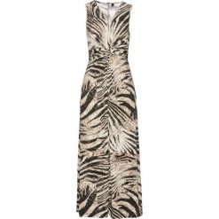 Sukienka shirtowa, długa bonprix w zwierzęcy wzór. Brązowe sukienki damskie bonprix, w paski, bez kołnierzyka, z długim rękawem, długie, maxi. Za 129,99 zł.