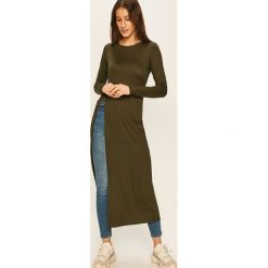 Answear - Tunika. Sukienki damskie ANSWEAR, na co dzień, s, bez wzorów, z elastanu, casualowe, z okrągłym kołnierzem, z długim rękawem, długie, midi, proste. Za 119,90 zł.