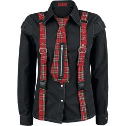 Bluzki asymetryczne: KuroNeko Punk Shirt Bluzka damska czarny