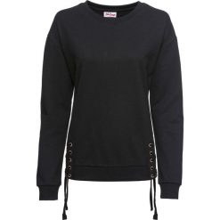 Bluza ze sznurowaniem, długi rękaw bonprix czarny. Czarne bluzy rozpinane damskie bonprix, z długim rękawem, długie. Za 79,99 zł.