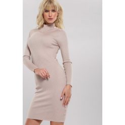 Jasnobeżowa Sukienka Rung. Brązowe sukienki damskie other, s, bez wzorów, z dzianiny, bez kołnierzyka, bez rękawów. Za 109,99 zł.