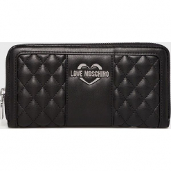 Love Moschino - Portfel. Czarne portfele damskie marki Love Moschino, z materiału. Za 439,90 zł.