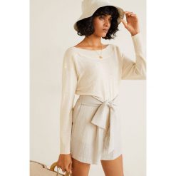 Mango - Sweter Astorga. Szare swetry damskie Mango, s, bez wzorów, z elastanu, z krótkim rękawem, krótkie, bez kaptura. Za 99,90 zł.