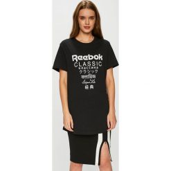 Reebok Classic - Top. Czarne topy damskie marki Reebok Classic, s, z nadrukiem, z elastanu, z okrągłym kołnierzem. W wyprzedaży za 119,90 zł.